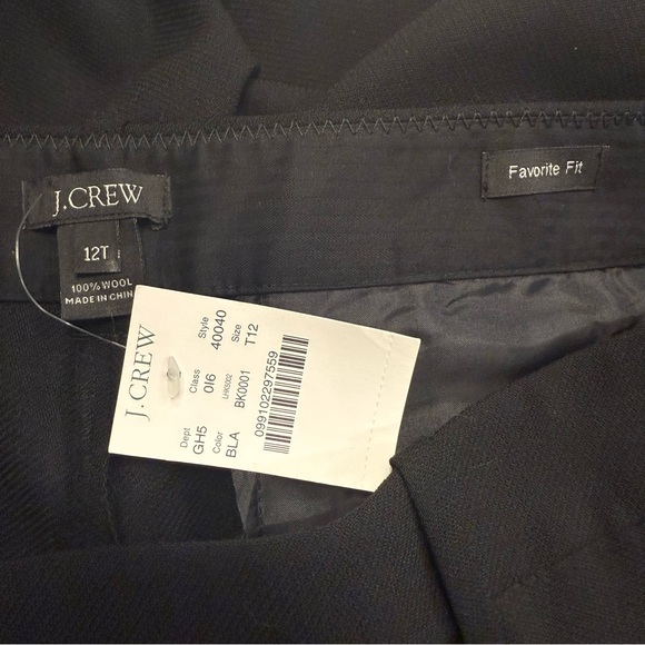 J.Crew Black 100% Wool Dress Pants Women’s 12T Favorite Fit Career - Picture 2 of 11